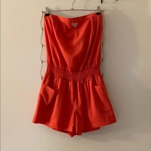 Boutique Strapless Open Back Romper